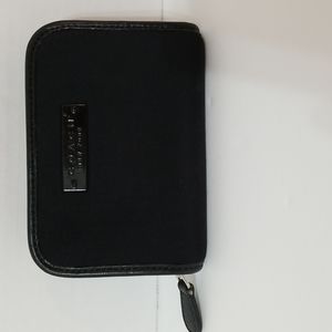 Coach Black Neo Zip-Around Compact Clutch Wallet